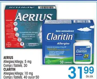 Uniprix AERIUS Allergies/Allergy, 5 mg CLARITIN Allergies/Allergy, 10 mg offer