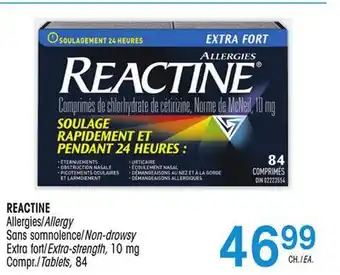 Uniprix REACTINE Allergies/ Allergy Sans somnolence/ Non-drowsy Extra fort/Extra-strength offer
