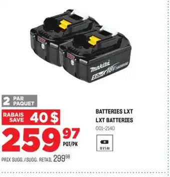 BMR BATTERIES LXT offer
