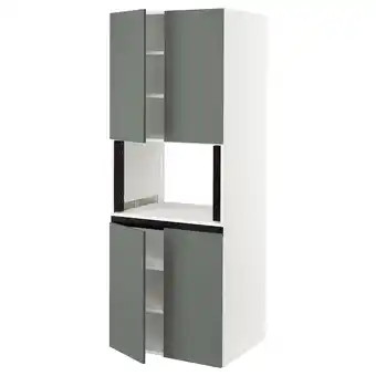 IKEA Sektion High cabinet for micro w 4 doors, white/bodarp gray-green, 30x24x80 offer