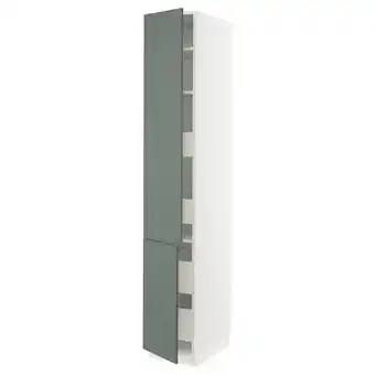 IKEA Sektion / maximera High cb w 2 doors/shelves/4 drawers, white/bodarp gray-green, 15x24x90 offer