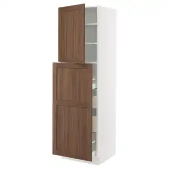 IKEA Sektion / maximera Hc w p-o func 1dr/4drw, white Enköping/brown walnut effect, 24x24x80 offer