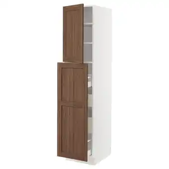 IKEA Sektion / maximera Hc w p-o func 1dr/4drw, white Enköping/brown walnut effect, 18x24x80 offer