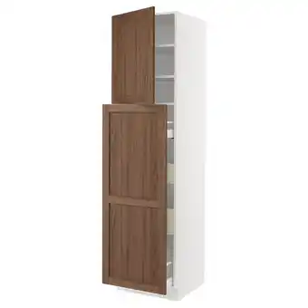 IKEA Sektion / maximera Hc w p-o func 4drw/1dr/2shlv, white Enköping/brown walnut effect, 24x24x90 offer