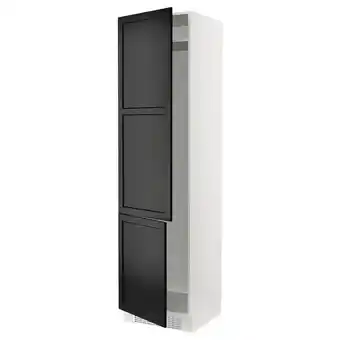 IKEA Sektion High cabinet for fridge/freezer, white/lerhyttan black stained, 24x24x90 offer