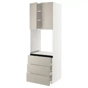 IKEA Sektion / maximera High cab f oven w 3 drawers/2 doors, white/stensund beige, 30x24x90 offer