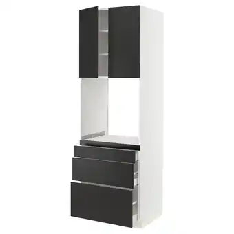 IKEA Sektion / maximera High cab f oven w 3 drawers/2 doors, white/nickebo matt anthracite, 30x24x90 offer