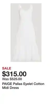 Holt Renfrew PAIGE Pallas Eyelet Cotton Midi Dress offer
