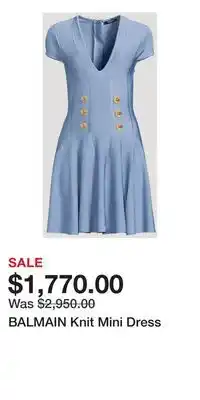 Holt Renfrew BALMAIN Knit Mini Dress offer
