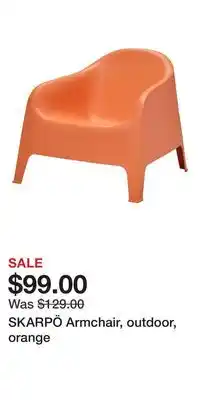 IKEA SKARPÖ Armchair, outdoor, orange offer