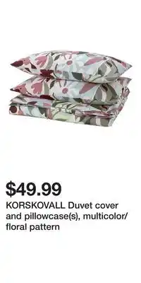 IKEA KORSKOVALL Duvet cover and pillowcase(s), multicolor/floral pattern offer