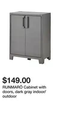 IKEA RUNMARÖ Cabinet with doors, dark gray indoor/outdoor offer