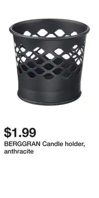 IKEA BERGGRAN Candle holder, anthracite offer