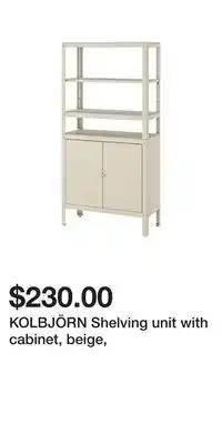 IKEA KOLBJÖRN Shelving unit with cabinet, beige offer