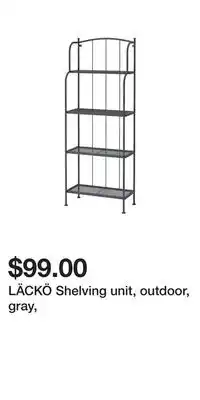 IKEA LÄCKÖ Shelving unit, outdoor, gray offer