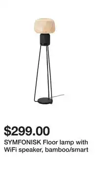 IKEA SYMFONISK Floor lamp with WiFi speaker, bamboo/smart offer