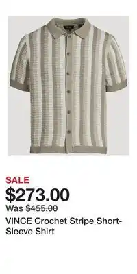 Holt Renfrew VINCE Crochet Stripe Short-Sleeve Shirt offer