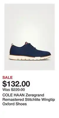 Holt Renfrew COLE HAAN Zerøgrand Remastered Stitchlite Wingtip Oxford Shoes offer