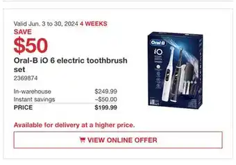 Costco Oral-B iO 6 electric toothbrush set offer