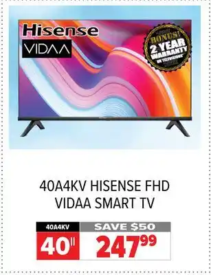 2001 Audio Video HISENSE FHD VIDAA SMART TV offer