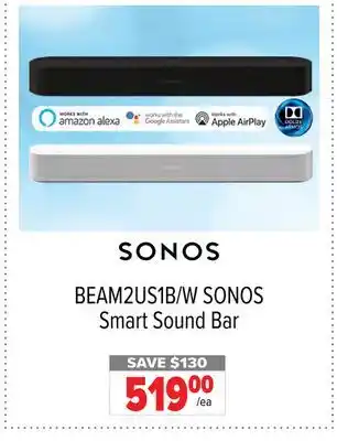 2001 Audio Video SONOS Smart Sound Bar offer