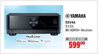 2001 Audio Video YAMAHA 5.1-Ch. 8K HDR10 + Receiver offer