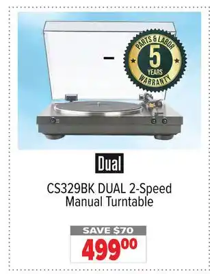 2001 Audio Video DUAL 2-Speed Manual Turntable offer