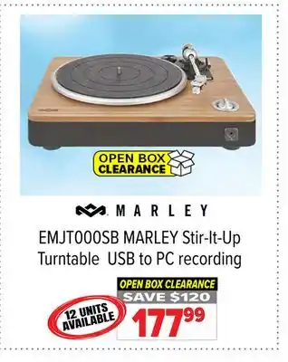 2001 Audio Video MARLEY Stir-It-Up Turntable USB to PC recording offer