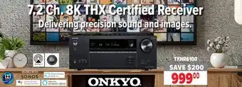 2001 Audio Video ONKYO 7.2 Ch 8K THX Certified Receiver offer