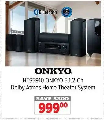 2001 Audio Video ONKYO 5.1. 2-Ch Dolby Atmos Home Theater System offer