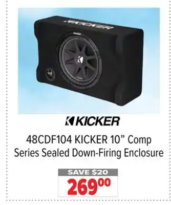 2001 Audio Video KICKER 10 Comp Series Sealed Down-Firing Enclosure offer
