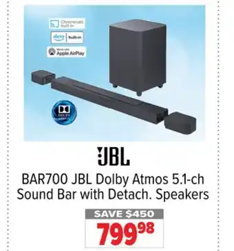 2001 Audio Video JBL Dolby Atmos 5.1-ch Sound Bar with Detach. Speakers offer