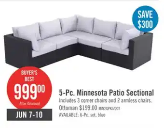 The Brick Minnesota 5-Piece Outdoor Patio Set with 3 Corner Chairs & 2 Armless Chairs - Hand-Woven Resin Wicker, Olefin Fabric, UV & We offer