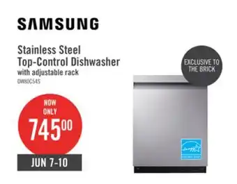 The Brick Samsung Top-Control Smart Dishwasher with StormWash - DW80CG5420SRAA offer