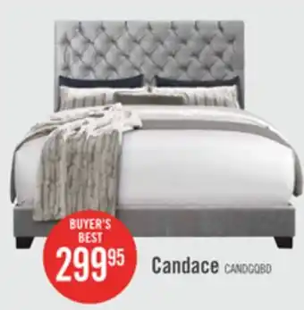 The Brick Candace Upholstered Bed in Velvet Grey Fabric, Button Tufted - Queen Size offer