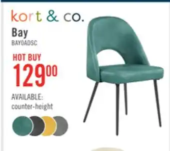 The Brick Kort & Co. Bay Dining Chair with Vegan Leather Fabric, Metal - Aqua offer