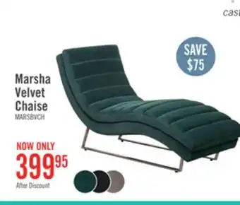 The Brick Marsha Velvet Chaise - Green offer