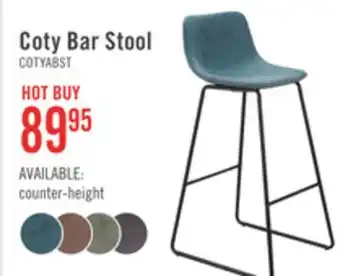 The Brick Coty Barstool with Vegan Leather Fabric, Metal - Blue offer