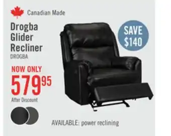 The Brick Drogba Faux Leather Glider Recliner - Black offer