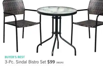 The Brick Sindal 3-Piece Outdoor Patio Bistro Set with 2 Chairs and Glass Top Table - Resin Wicker, UV & Weather Resistant - Black offer
