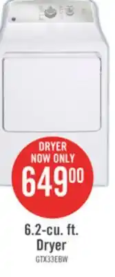 The Brick GE 6.2 Cu. Ft. Electric Dryer with SaniFresh Cycle - GTX33EBMRWS offer