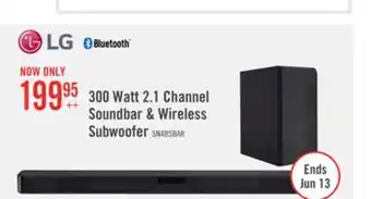 The Brick LG SN4 300 W 2.1-Channel Soundbar - SN4.DCANLLK offer