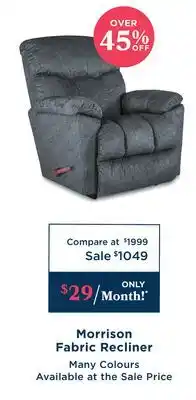 La Z Boy Morrison Fabric Recliner offer