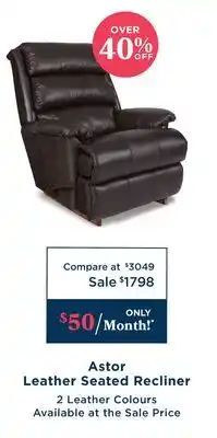 La Z Boy Astor Leather Seated Recliner offer