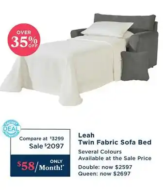 La Z Boy Leah Twin Fabric Sofa Bed offer