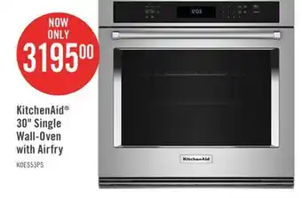 The Brick KitchenAid 30 5 Cu. Ft. Single Wall Oven with Air Fry - KOES530PPS offer