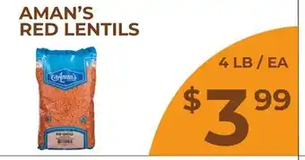 Food World Supermarket AMAN'S RED LENTILS offer
