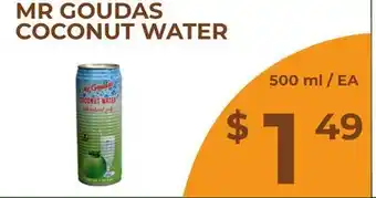Food World Supermarket MR GOUDAS COCONUT WATER offer