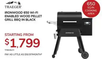 Goemans Appliances TRAEGER IRONWOOD 650 WI-FI ENABLED WOOD PELLET GRILL BBQ offer