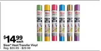 Michaels Siser Heat Transfer Vinyl offer
